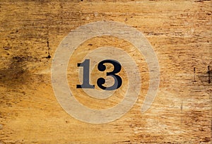 wood cabinets with number 13