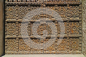 Wood Cared Window Panels of The Casona Tristan del Pozo, a Well Preserved Spanish-era Andean Baroque House in Arequipa of Peru