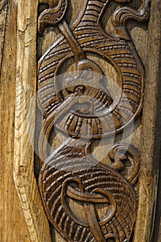 Wood carved dragon.