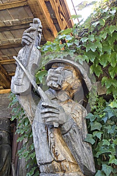 Wood carved statue in Tihany