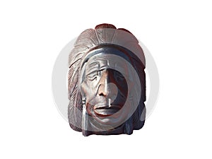 Wood carving redskin