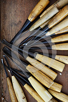 Wood carving tools.