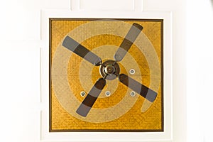 Wood Ceiling Fan isolated on white background.