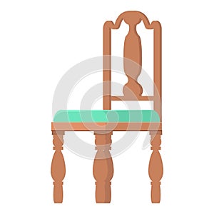 Wood chair icon cartoon vector. Leather material