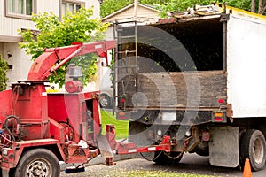 Wood chipping machine photo