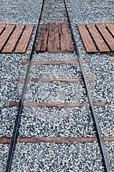 Wood Chock Across Railway