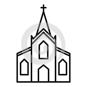 Wood church icon, outline style