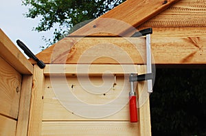 Wood Clamps on Garden Shed