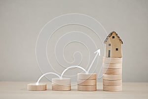 Wood coin stack growth with home model