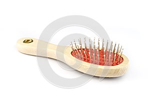 Wood combs isolated .