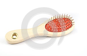 Wood combs isolated .