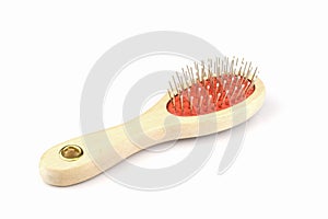 Wood combs isolated .