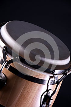 Wood Conga Drum Isolated On Black