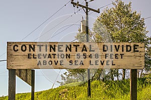 Wood Continental Divide Sign