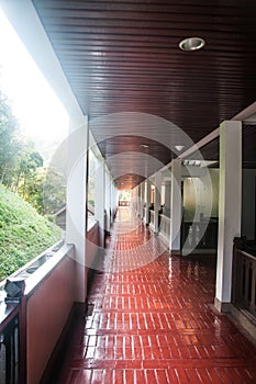 Wood corridor indoor