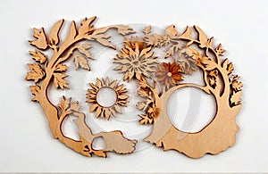 wood craft, cut out on white background