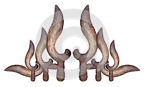 A Wood Craft Of Kujang Traditional West Java Weapon 01