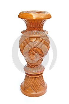 Wood craft vase