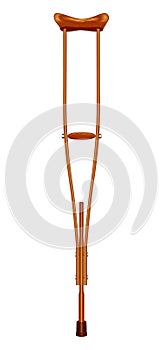 Wood crutch icon, realistic style