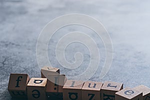 Wood cube letter word of failure with copy space. Idea of motivation or inspiration in business vision and corporate management