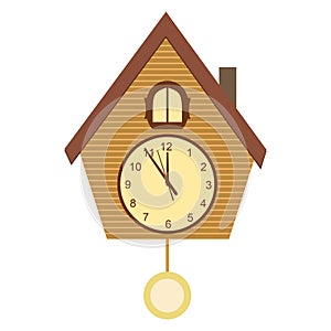 Wood Cuckoo-clock vector illustration.