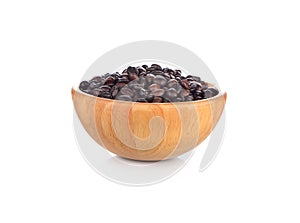 Wood cup of coffee on whiite background photo