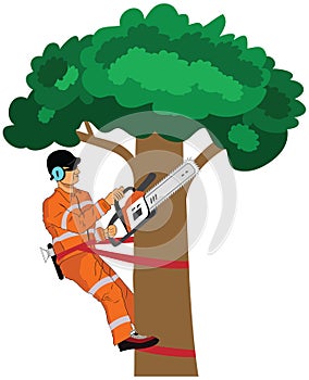 Wood cutter illustration