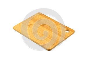 Wood cutting board for homemade bread cooking isolated on white background. Empty wooden tray at white
