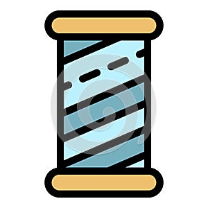 Wood cylinder thread icon color outline vector