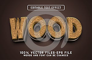 wood 3d text effect premium vectors photo