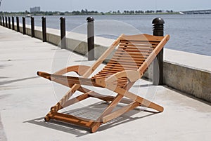 Deck Chair on promenade photo