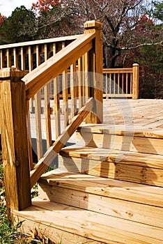 Wood deck in fall