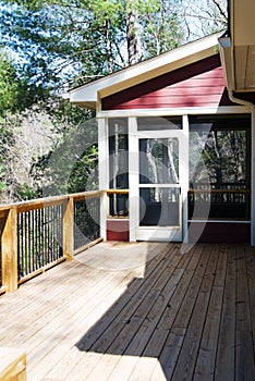 Wood Deck With Screened Porch