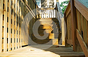 Wood deck steps