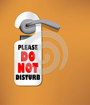 Wood door with a Do not disturb sign