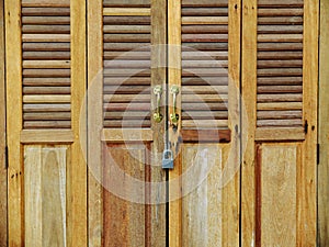 Wood door with locked