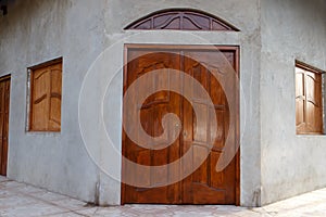 Wood door and windows from a house