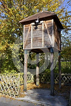 Wood dovecote in the french park