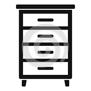 Wood drawer icon, simple style