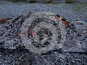 wood dust from burning residues photo