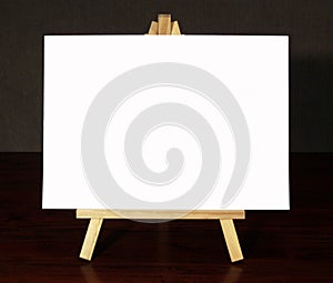 Wood Easel With White Canvas