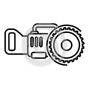 Wood electric saw icon outline vector. Power chain