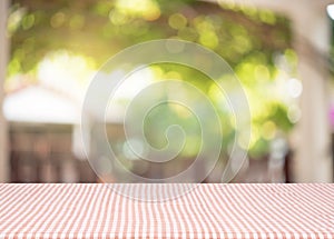 Wood Empty material wooden, deck, table with blurred abstract ba