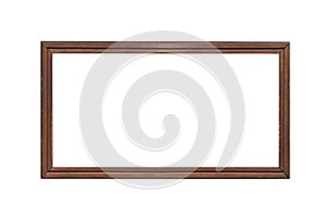 Wood empty picture frame Isolated on white background