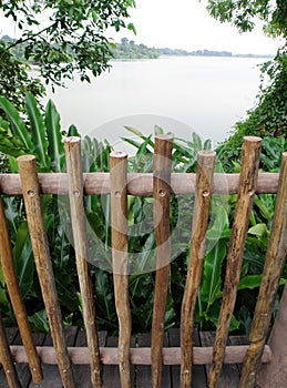 Wood fence, natural uneven style