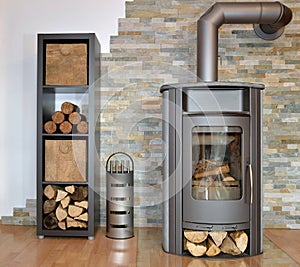 Wood fired stove photo