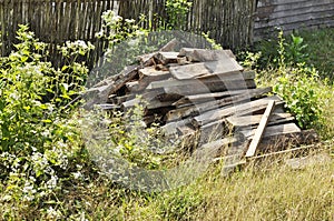 Wood Firewood Grass Garden Old Country