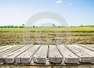 Wood floor with landscape