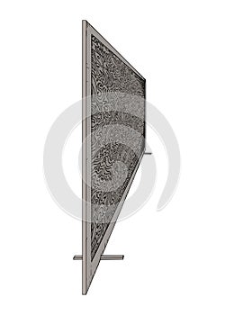 Wood folding screen illustration