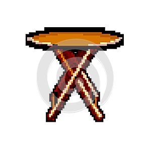 wood folding table game pixel art vector illustration